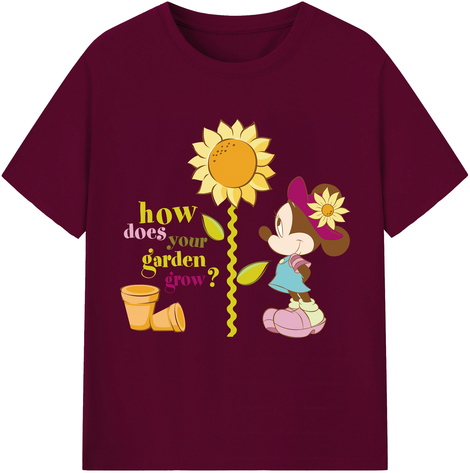 （画像用） ミッキーマウス Mickey Mouse レディースカジュアルプリントTシャツ（綿100％）